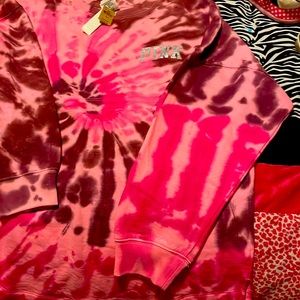 Brand new pink sweatshirt, pink tie-dye with maroon size small